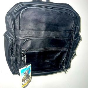 Vintage Latico Leathers Black Explorer Laptop Backpack
